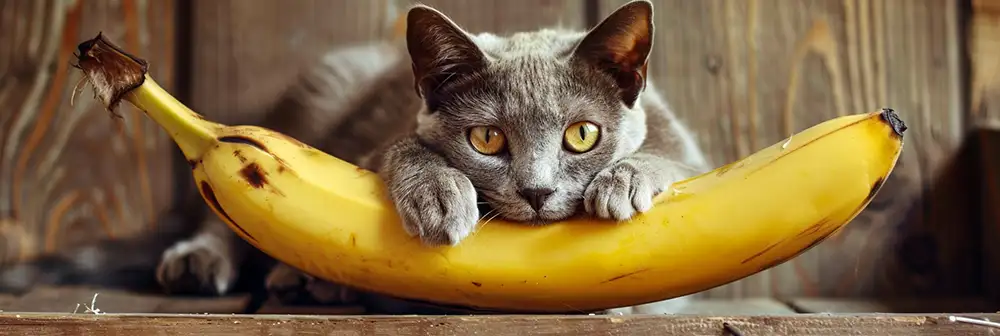 cat eating Banana