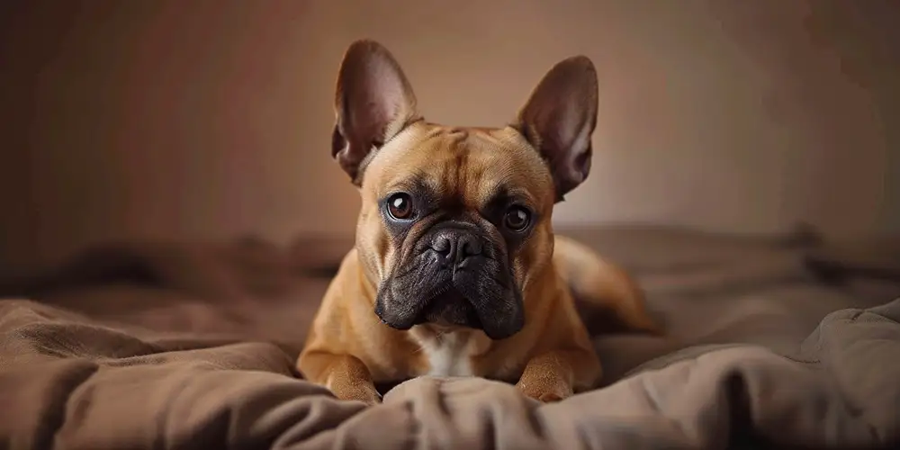 French Bulldog on bed