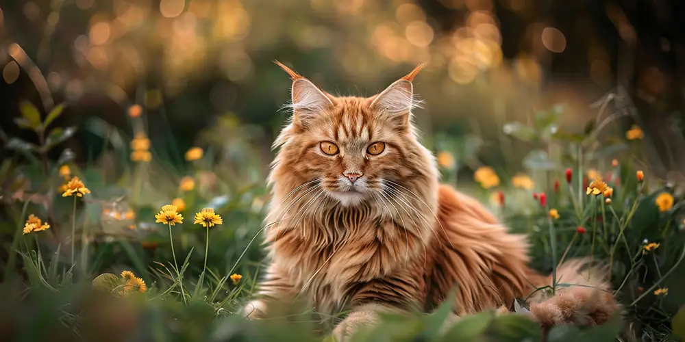 Maine Coon Flowers