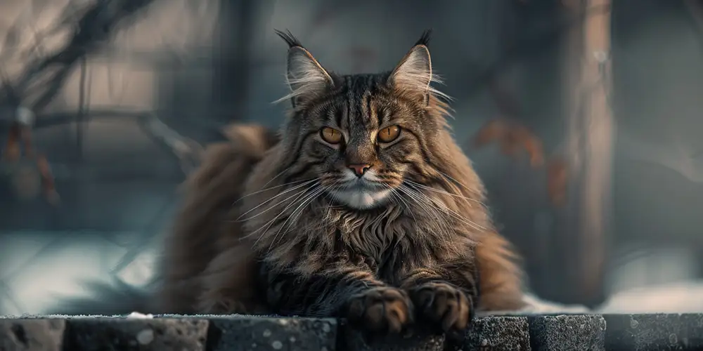 Maine Coon outside
