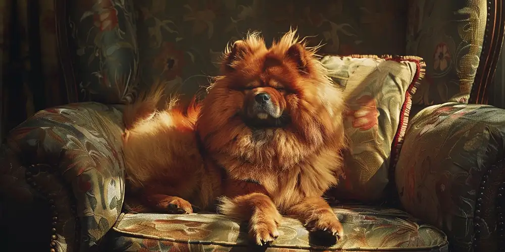 Chow Chow on Sofa