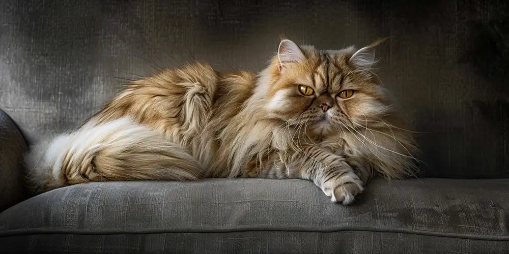 Persian cat on sofa